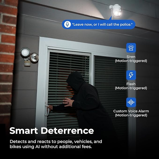 IMILAB EC6 Panorama 3.5K WiFi Plug-in Spotlight Camera: 180° Utra Widely View w/344° Rotatable Dual-Lens Security Camera Outdoor, 6MP Clarity Surveillance Cam, Motion Detection, Color Night Vision