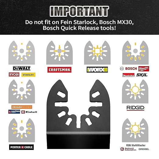 3PCS Titanium Oscillating Tool Blades, Professional Universal Titanium Oscillating Saw Blades Multitool Blades Kits for Metal Wood Plastics, Dewalt Milwaukee Ryobi Fein
