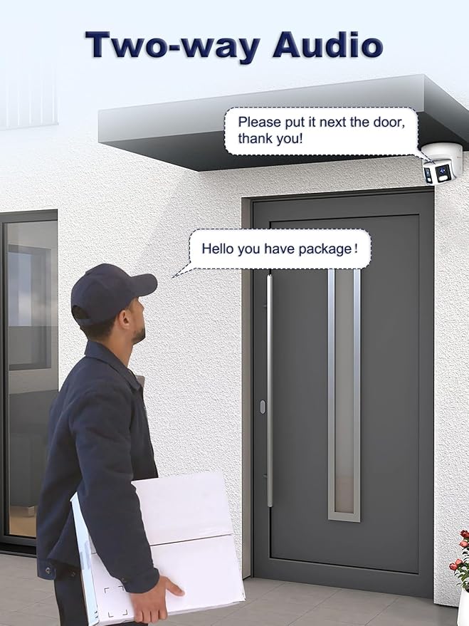 Anpviz 4K PoE Wide Angle Security Camera, Panoramic 180° IP Dual-Lens Dome Camera Outdoor with Human/Vehicle Detection, Starlight Sensor, Two Way Talk (Compatible K/I-Series NVRs)