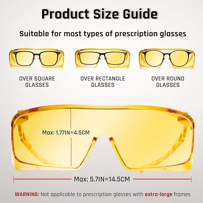 ANSI Z87.1 Safety Glasses Lightweight Anti Fog OTG Safety Goggles for Lab Industrial Shooting Woodworking Medical Dental