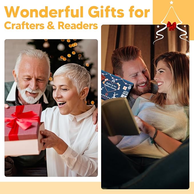 Voilet Neck Light with Storage Case, 10-80Hrs Eye-friendly Book Reading Lamp, Knitting Crochet Sewing Craft Light Rechargeable Adjustable, Christmas Birthday Gifts for Book Lovers Knitters Crafters