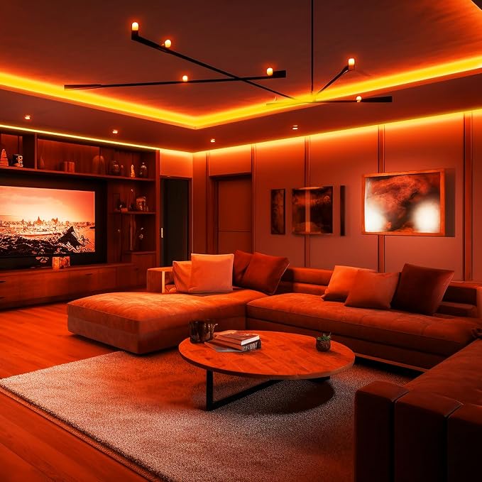 iNextStation 12V Orange LED Strip Lights 16.4FT, Flexible Silicone Neon Rope Light, Waterproof, Cuttable, Dimmable & Linkable, for Cabinet, Ceiling, Wall, Bedroom, Kitchen, Garage (No Adapter)