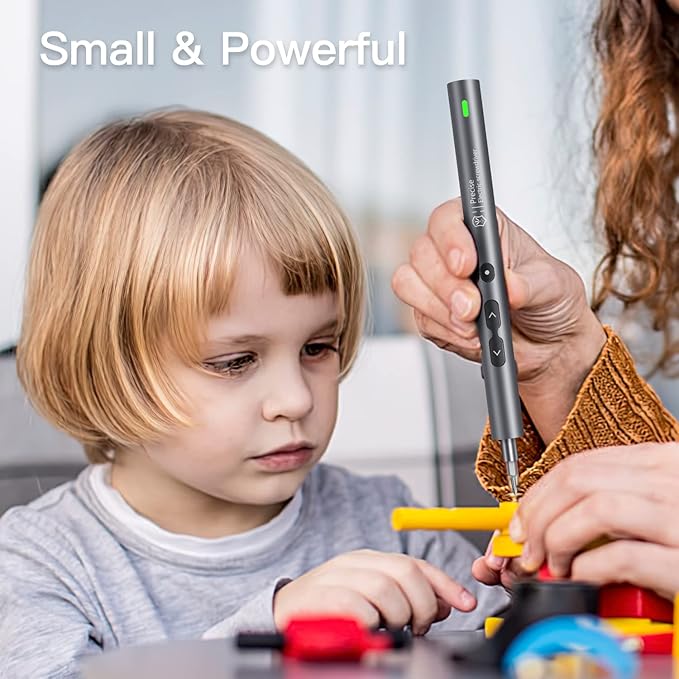 UF-TOOLS Mini Electric Screwdriver, 62 in 1 Cordless Rechargeable Small Power Screwdriver Set with 48 Bits, Led Light and Magnetic Mat, Professional Repair Tool for Phone Watch Camera Laptop PC