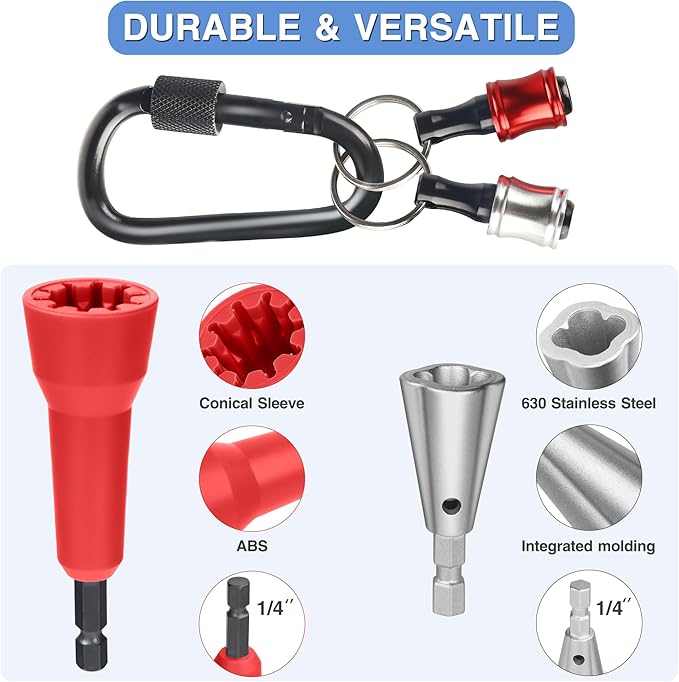 Wire Nut Twister,with 2pcs Bit Holders 1/4" Socket,Hex Shank Screwdriver Bit Holder,Wire Twisting Tool,Wire Nut Twister for Electrical Power Drill,Wire Twister for Quick Twisting Cable
