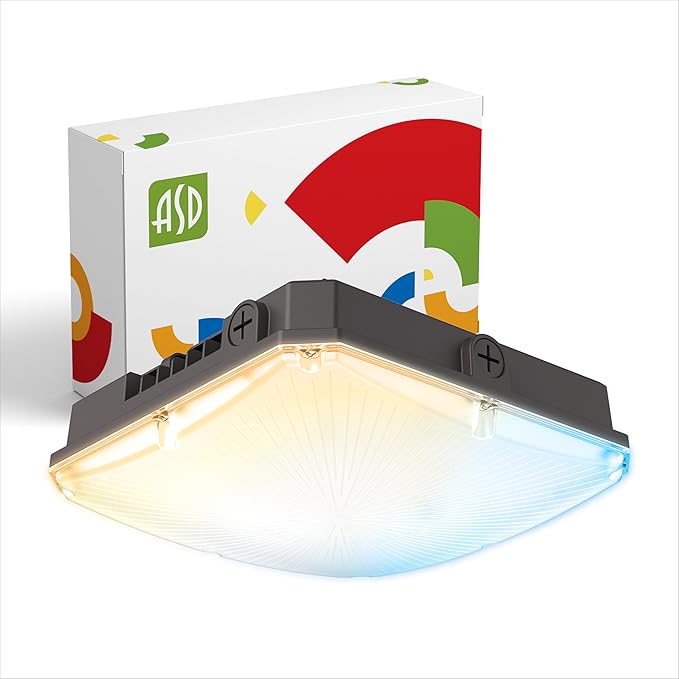 ASD LED Slim Canopy 20/30/40W 120-277V 0-10V Dimmable 140Lm/W 3000/4000/5000K Bronze UL DLC Premium