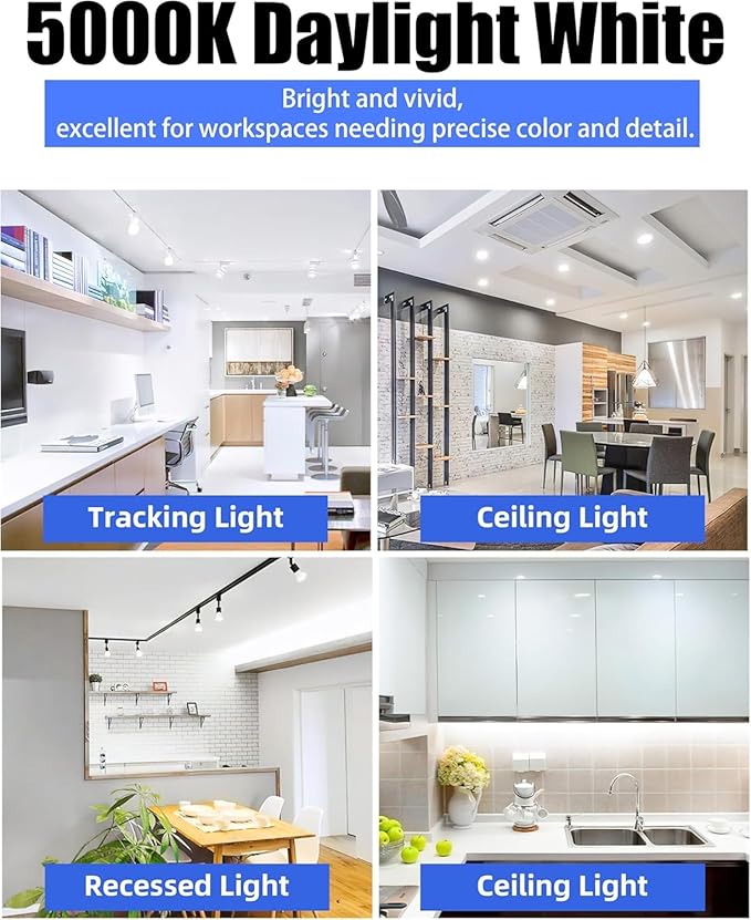 MASTERY MART 120 Pack GU10 LED Bulb, Non-dimmable Track Light Bulbs, 5000K Daylight White, 4W for 35W Halogen Bulb Replacement for Range Hood, Tracklights and Recessed Lighting