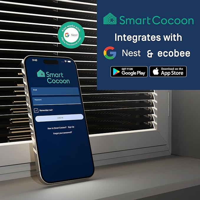 4"X10" Register Booster Fan - Smart Dual Air Conditioner & Heater Floor Fan - Integrates With Ecobee & Nest Thermostats - Syncs To Your HVAC System & Smartphone Control