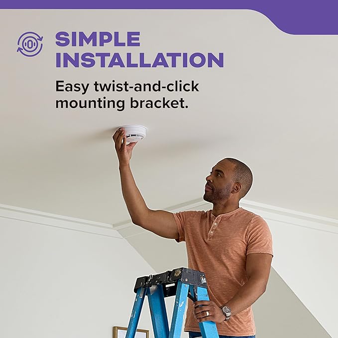 Kidde Smoke Detector, AA Battery Powered, LED Warning Light Indicators, 1 Pack, White, 30CUAR