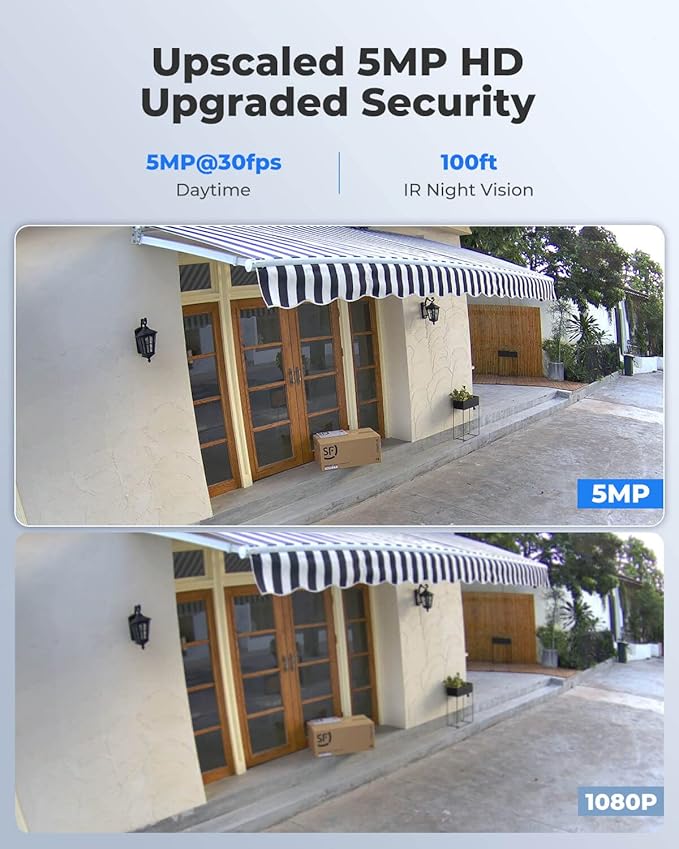 REOLINK 5MP Security PoE IP Camera, Person/Vehicle/Pet Detection, Time-Lapse, 100ft IR Night Vision, Work with Smart Home, Support 512GB SD Card, Surveillance Outdoor Indoor, RLC-510A