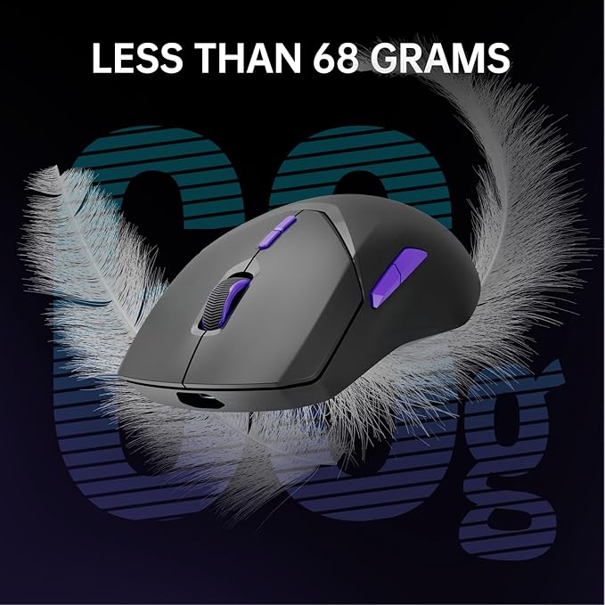 Rapoo VT9PRO 4K Wireless Gaming Mouse, PAW 3398 Sensor, 26000 DPI, 4KHz Polling Rate, 0.25ms Response Time, Lightweight, 10 Programmable Buttons, 180h Battery Life, On-Board Memory, PC - Black