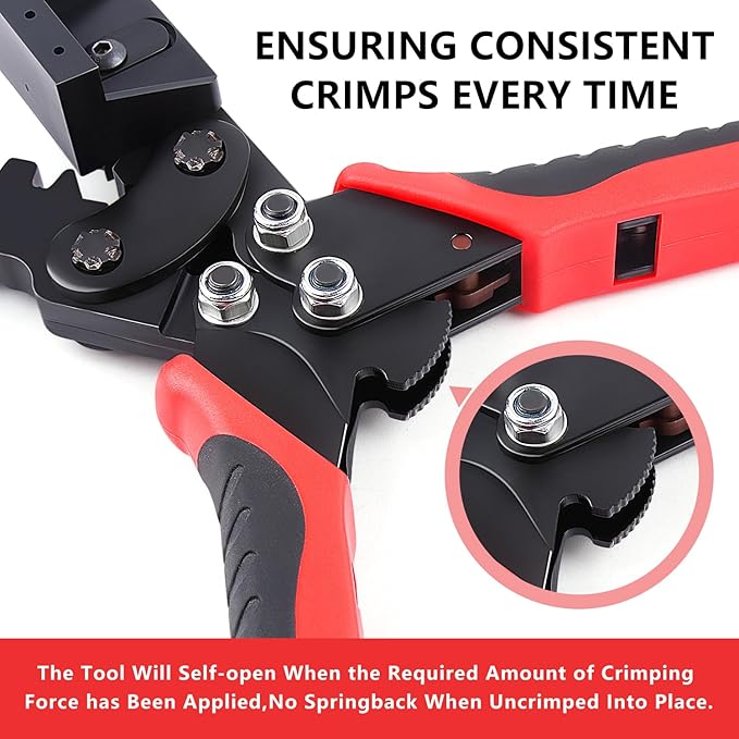 Knoweasy Weather Pack Crimp Tool and Molex Crimper Compatible with Deutsch DT Series Stamped or Formed Contact,Molex, Delphi, Amp, Tyco, Harley, PC, Automotive - AWG 24-14