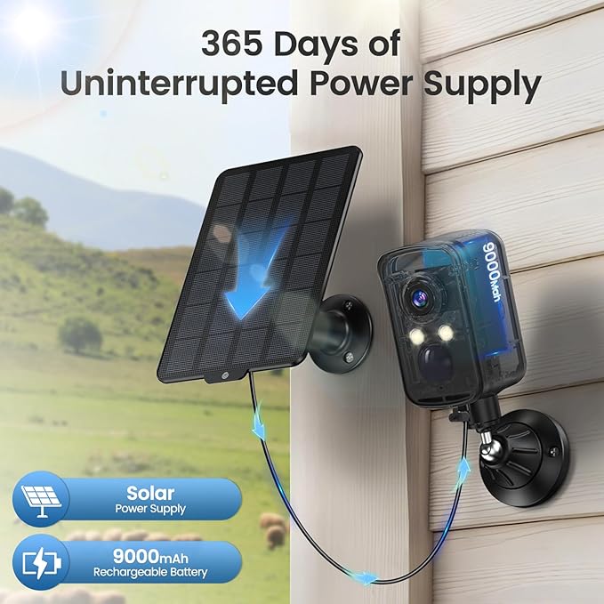 4G LTE Cellular Security Camera Wireless Outdoor, Magnetic, No WiFi Needed, 300° Pan, Solar Powered, Magnetic Mount 1-Min Install, SIM Included, PIR Motion & AI, 2K Night Vision, Lifetime 7-Day Cloud