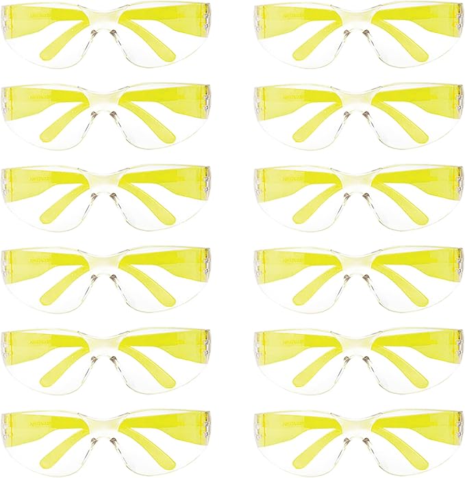 BISON LIFE Safety Glasses - Scratch Resistant Wrap Around Eyewear, Polycarbonate ANSI Z87.1 Impact Resistant Lens