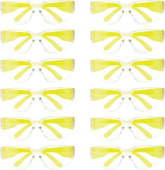 BISON LIFE Safety Glasses - Scratch Resistant Wrap Around Eyewear, Polycarbonate ANSI Z87.1 Impact Resistant Lens