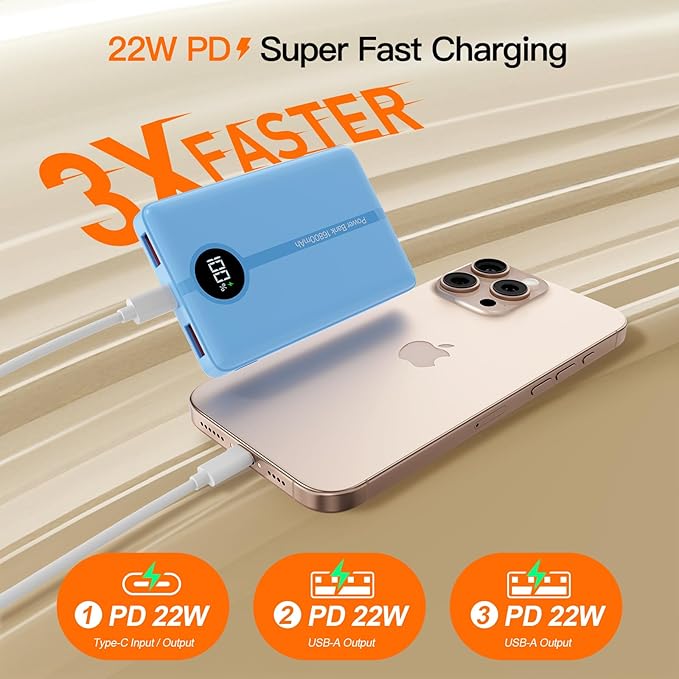 Magnetic Portable Charger, 16800mAh Wireless Power Bank, with 20W USB-C Fast Charging and LED Digital Display Magnetic Battery Pack, Compatible with iPhone 17/16/15/14/13/12 Full Series (2025)