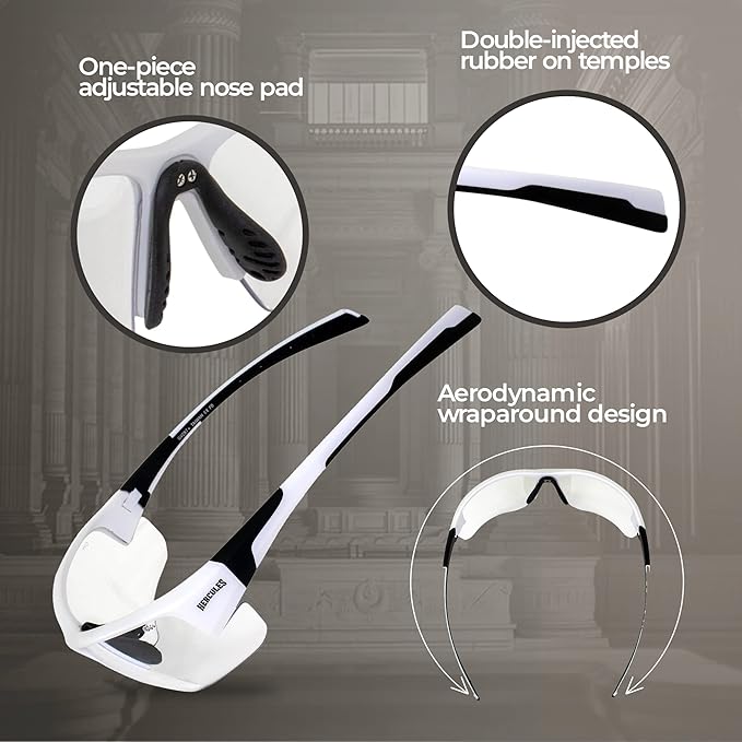 Global Vision Hercules 7 Auto-Darkening Photochromic Safety Sunglasses Clear to Smoke Lens ANSI Z87.1 Transitional Glasses