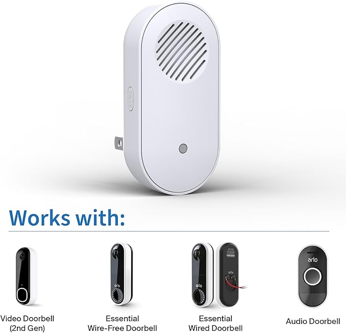 Arlo Chime 2, Built-in Siren, Audible Alerts, Customizable Melodies, Wi-Fi Connected, Compatible with: Wired/Wireless Doorbell Camera, Security Cameras,Smart Home Devices(Does not Work: Pro, Ultra)