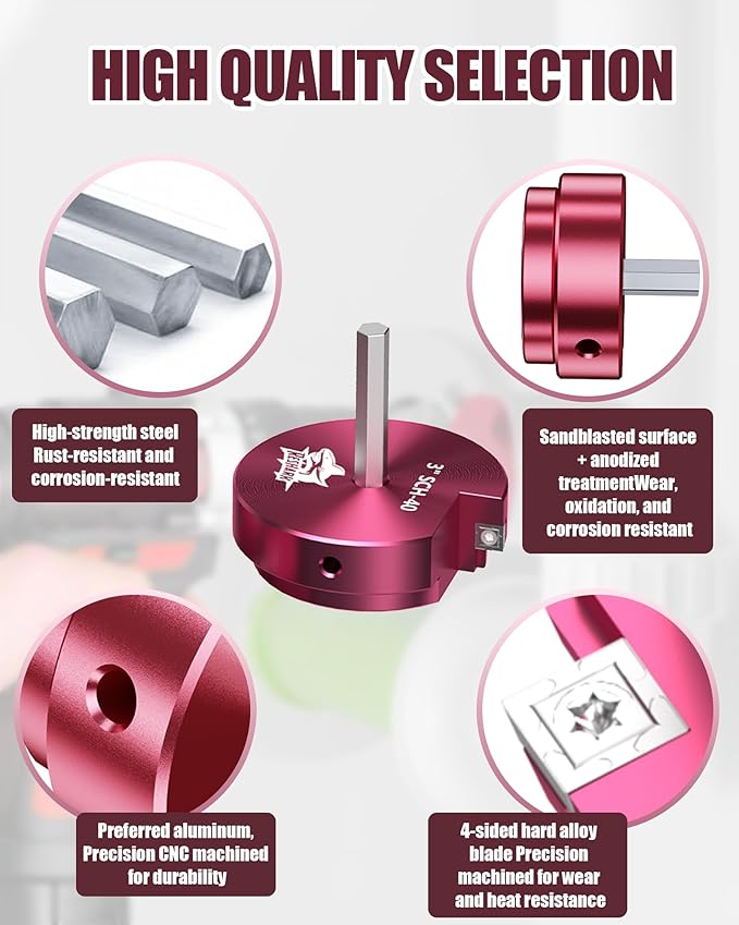 5 Pcs PVC Pipe Reamer Kit, PVC Fitting Saver Plastic Pipe Fitting Reamer Socket Saver Plumbing Tool Includes 1 1/4'', 1 1/2'', 2'', 3'', 4'' for Schedule 40 Fits Standard 1/2" Drill