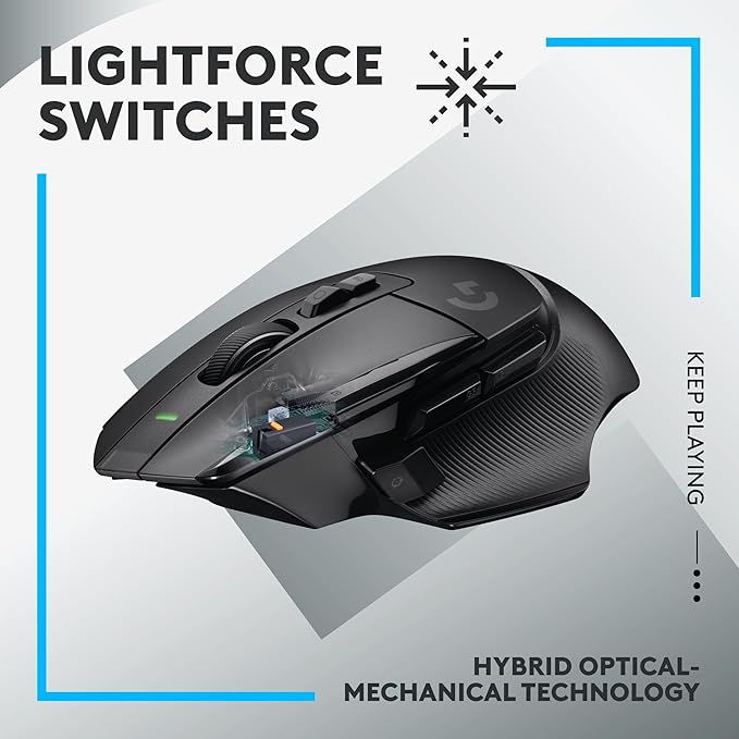 Logitech G502 X Lightspeed Wireless Gaming Mouse + Powerplay 2 Wireless Charging Mouse Pad Bundle - Black