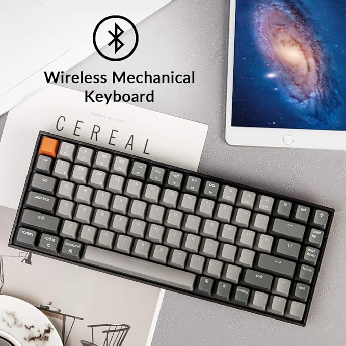 Keychron K2 75% Layout RGB Bluetooth Wireless Mechanical Keyboard with Gateron G Pro Red Switch/Anti Ghosting/N-Key Rollover, Compact 84 Keys USB Wired Gaming Keyboard for Mac Windows-Version 2