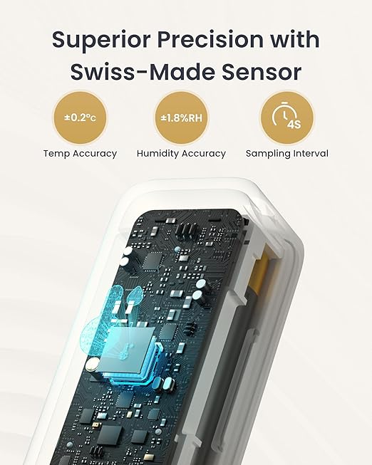 SwitchBot Bluetooth Hygrometer Thermometer 3 Pack with Hub, Smart Humidity Temperature Sensor with App Notifications, 394ft Bluetooth Range, Work with Alexa, Google Home, HomeKit