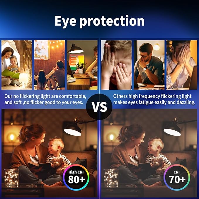 ANWIO A19 Matter Smart Light Bulbs 8.5W (60W Replacement) A19 E26 LED Bulb Compatible with SmartThings App, Alexa, Google Assistant, Color Changing, Hub Required, 806lm 8.5W(60W Equivalent) 4 Pack