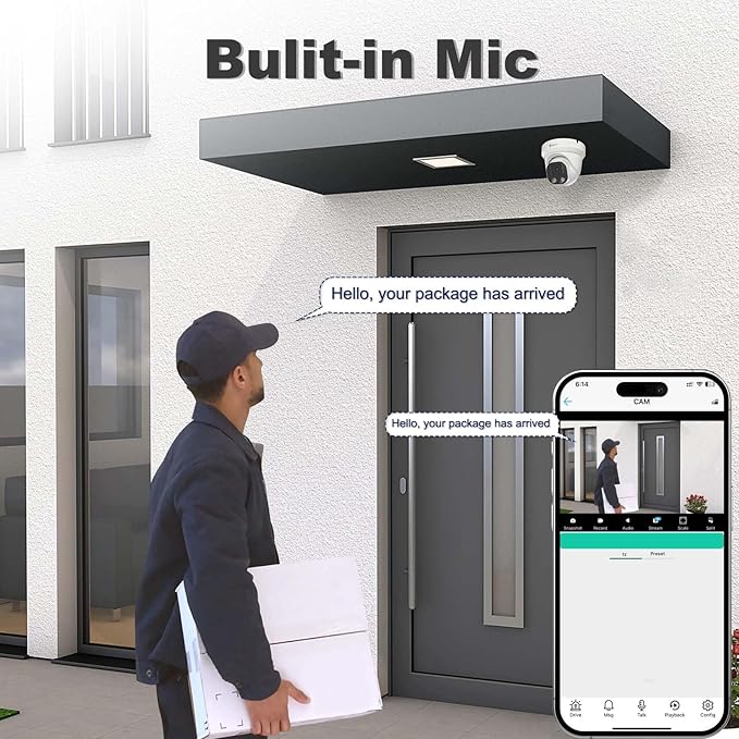 Anpviz 4K PoE IP Camera, 8MP Turret Security IP Camera Outdoor Indoor, AI Human Vehicle Motion Detection, Smart Dual Light Color Night Vision, Built-in Mic, 2.8mm Lens, Waterproof, NDAA (U Series)