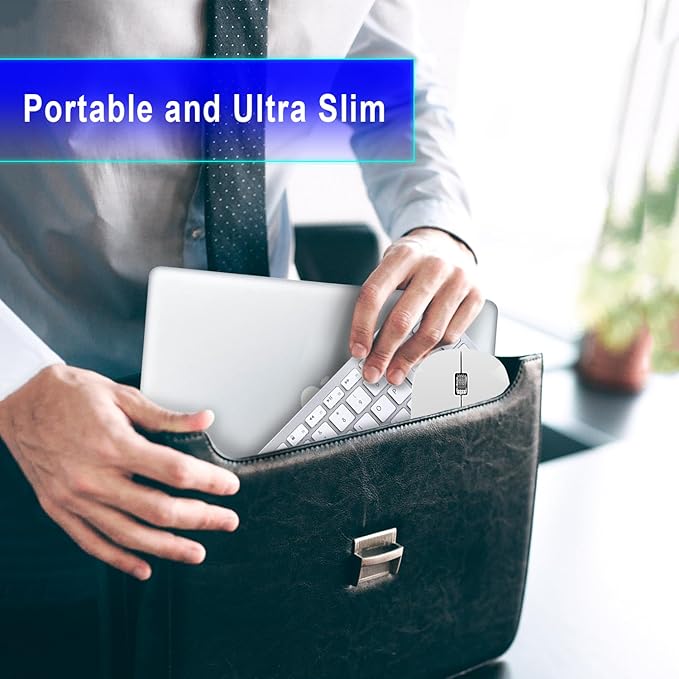 Wireless Keyboard and Mouse Compatible with iMac MacBook Air/Pro Windows Laptops (Rechargeable Bluetooth Keyboard and Mouse)