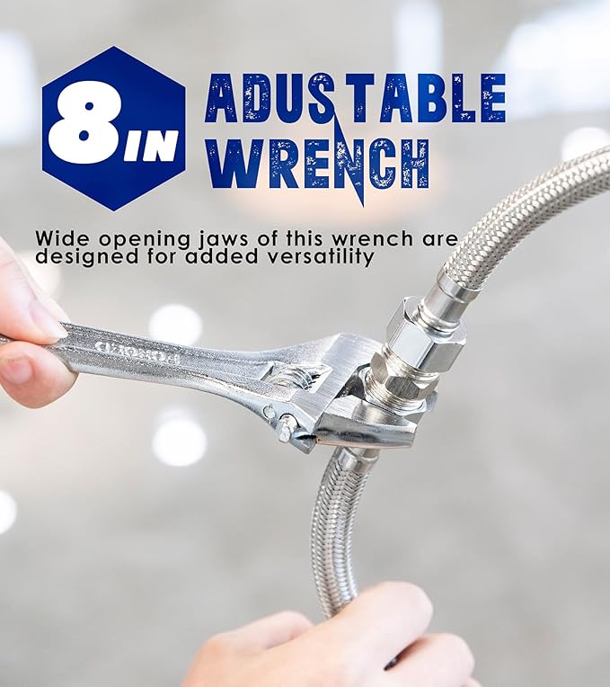 4-Piece Home Maintenance Tool Kit for Men, Including Groove Joint, Long Nose, Diagonal Cutting, Locking Pliers, Adjustable Wrench and Linesman Pliers, with Storage Pouch