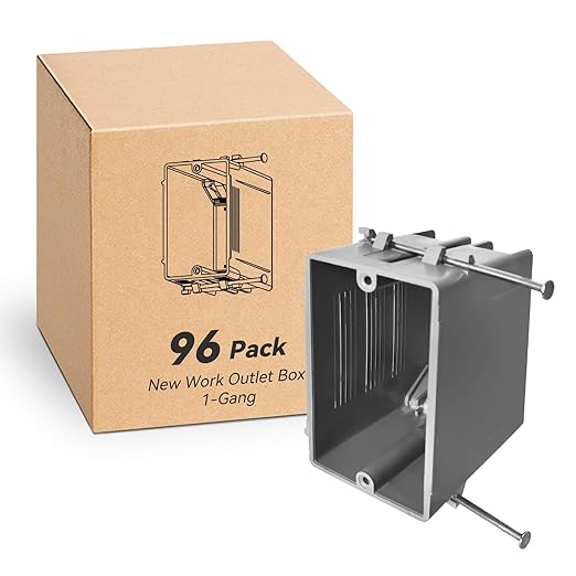 96-Pack 1 Gang Electrical Box New Work, 22 Cu.in, UL Listed