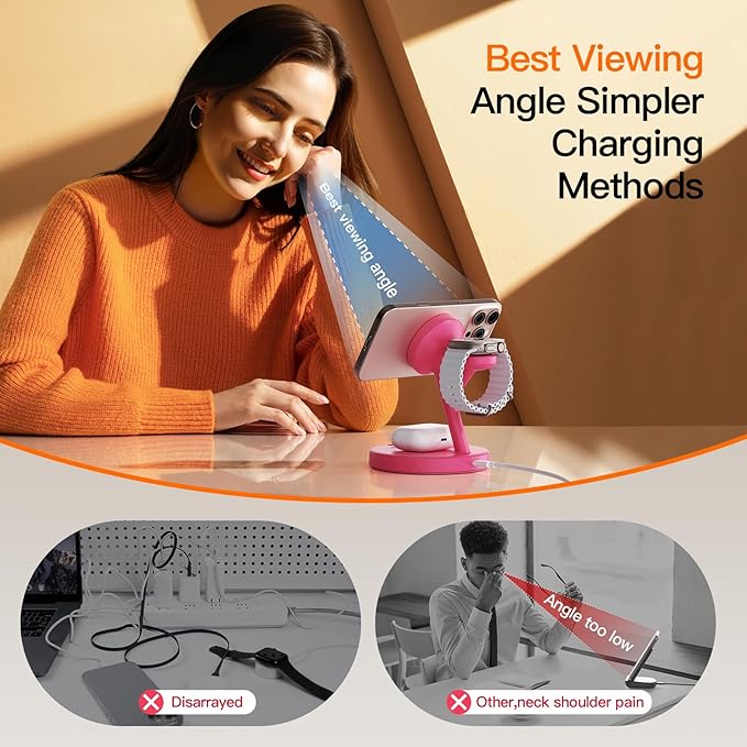2025 3 in 1 Charging Station for Apple iPhone AirPods Watch with Mag-Safe Charger Wireless Charger Stand for iPhone 1716 15 14 13 12 Series AirPods iWatch Series - Gifts for Wife & Husband