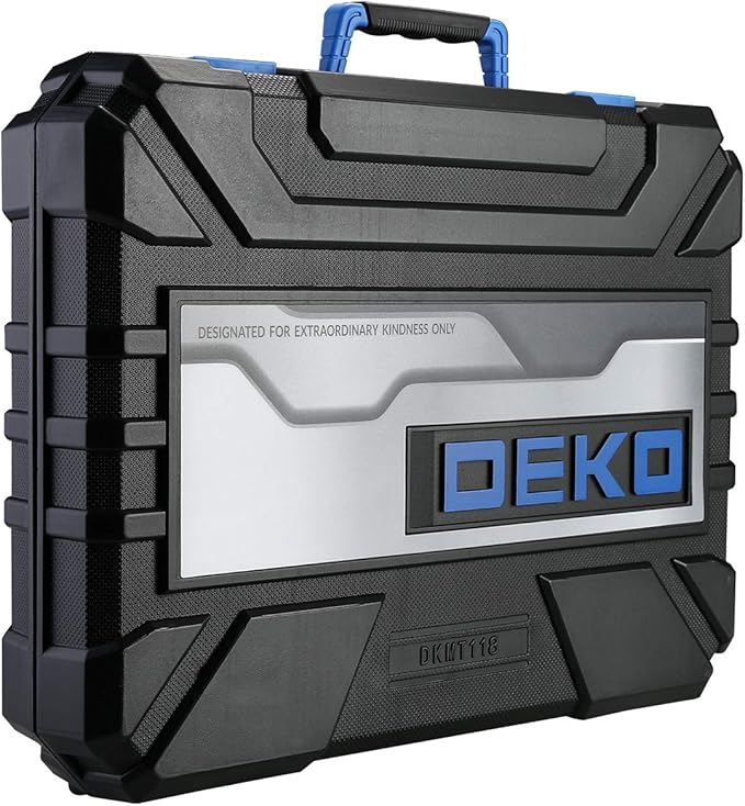DEKOPRO 118 Piece Tool Kit Professional Auto Repair Tool Set Combination Package Socket Wrench with Most Useful Mechanics Tools