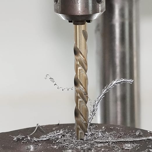 5/16 inch Cobalt Drill Bits, M35 HSS, 135 Degree Tip, Jobber Length Twist Drill Bit Set for Hard Metal, Stainless Steel, Cast Iron, Wood and Plastic, with Storage Case, Pack of 10