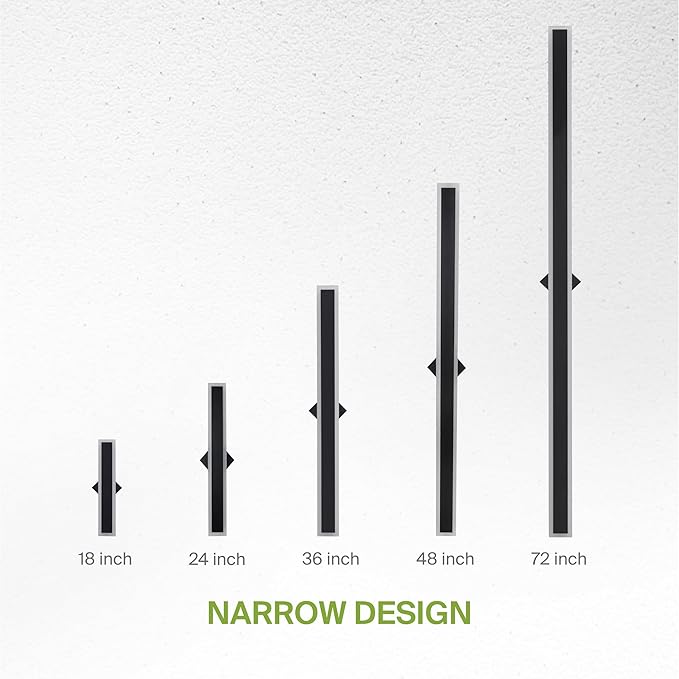 ASD LED 48" Long Wall Mount Light Fixture, Outdoor & Indoor Linear Sconce | 3CCT, Dimmable, Waterproof, Anti-Rust, ETL Listed | 36W 2800LM 3000-5000K 100-277V | Exterior Porch Lighting | Black