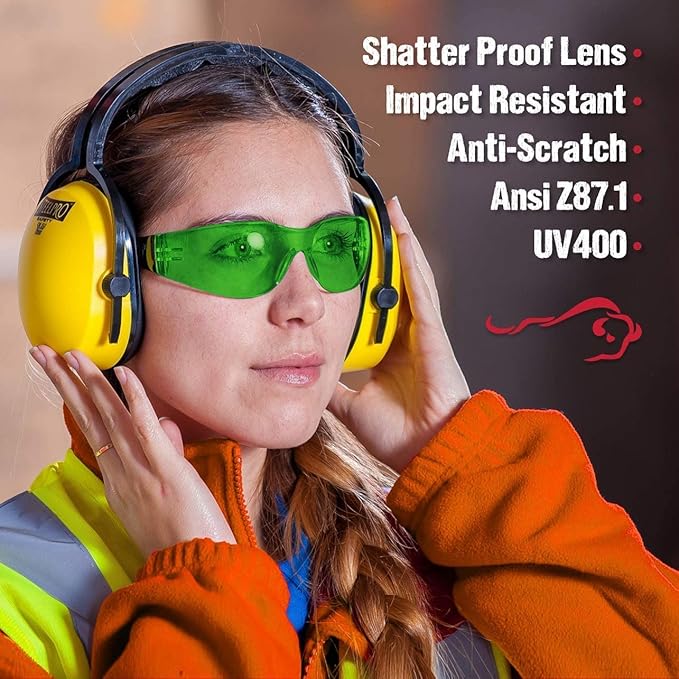 BISON LIFE Keystone Color Lens Safety Glasses | Anti Scratch | Impact Resistance | ANSI Z87.1 Standard | UV 400 Protection
