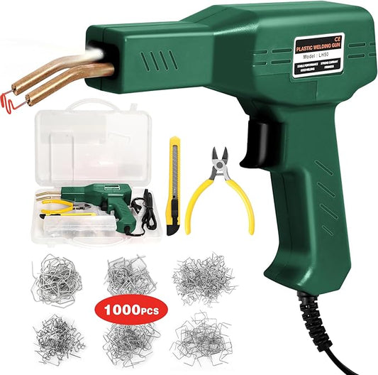 ATOLS Plastic Welder, 1000PCS Staples, Plastic Welding Kit, Hot Stapler Kit, Plastic Welder Gun Kit, Car Bumper Repair Kit, Plastic Repair Kit