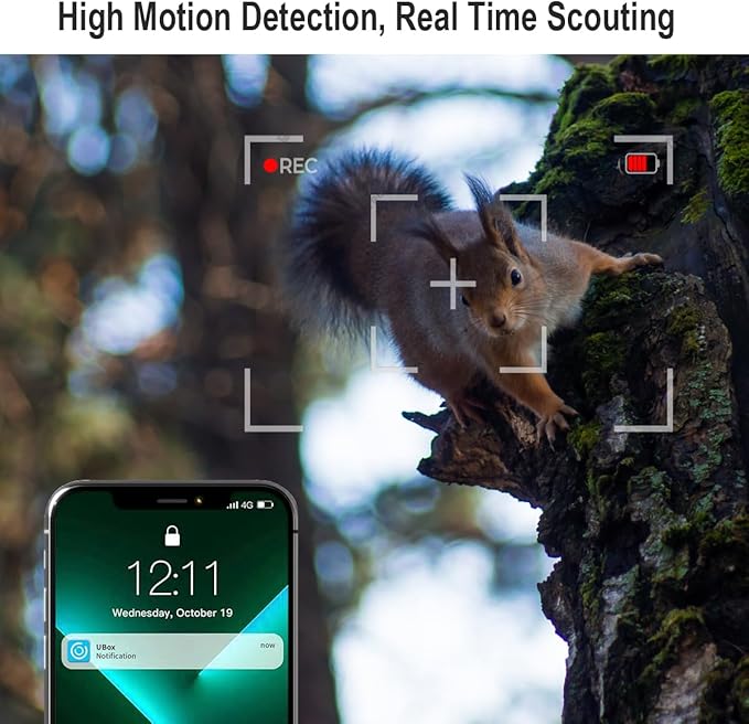 2K Camouflage 4G/5G LTE Cellular SIM Card (Verizon/AT&T/T-Mobile) Solar Wireless Game Trail Camera, PTZ Live View, PIR AI Motion Detection, Fast Trigger Time, Night Vision, Free 64G Micro SD