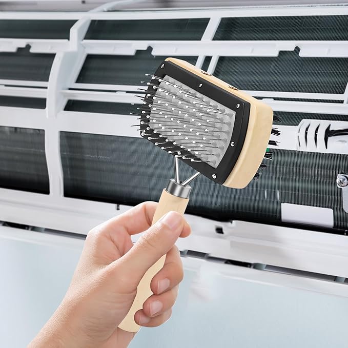 4Pcs Air Conditioner Ac Cleaning Kit, Useful Double-Sided Coil Cleaning Brush, Plastic Coil Brush Blinds Brush 2 in 1 Groove Cleaning Brush, Good Cleaning Effect for Air Conditioners, Refrigerators
