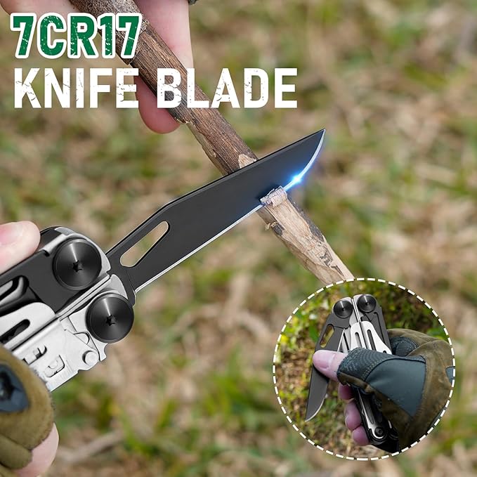 BIBURY Multitool Pliers Pro BI2045, Foldable Multitools with Replaceable Wire Cutters and Saw, Stainless Steel Multi Tool w/Upgraded Scissors and Screwdriver Set, Ideal for Camping, Hiking, Survival