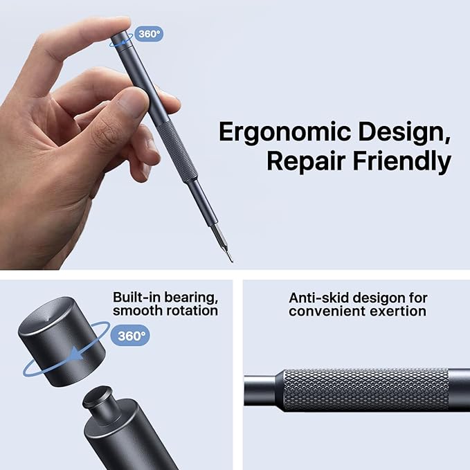 128-in-1 Precision Screwdriver Set, [Super Durable] Tiny Torx Screwdriver Fits All Ring Doorbell, Small Magnetic Mini Repair Tool Kit for Watch, Laptop, Eyeglass, Camera, Men Gift Screw Driver