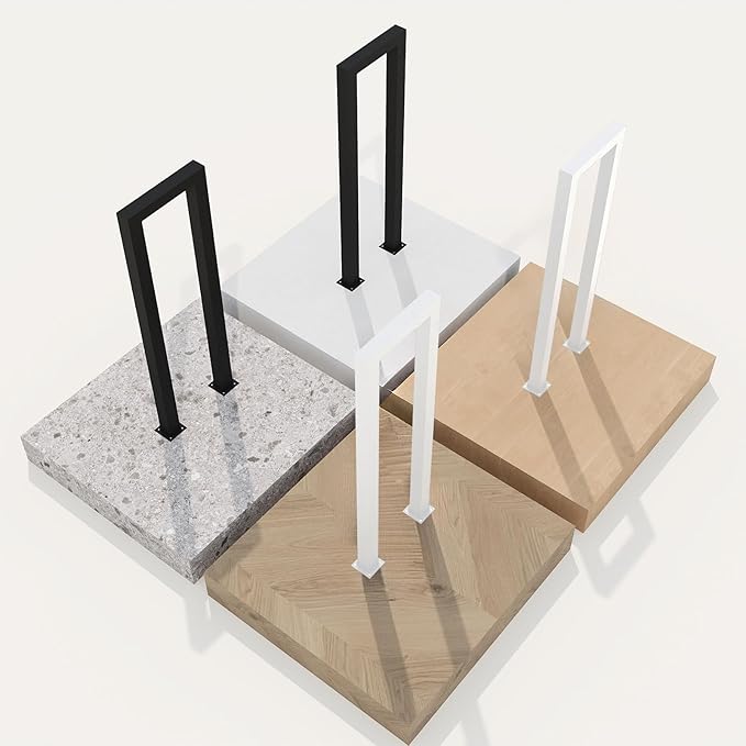 2FT White Sturdy Non-Slip U-Shaped Safety Guardrail, Equipped with Decorative Cover, Retro Industrial Iron Handrail, Stylish & Safe Grab Bars, for Indoor and Outdoor Steps