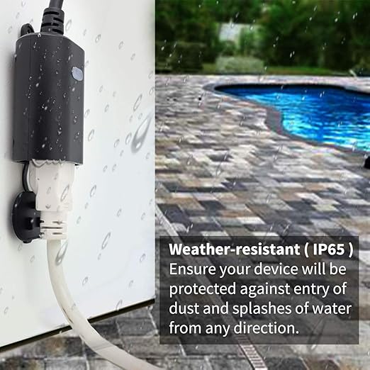 Minoston Z-Wave Plug 800 Outdoor Dimmer Zwave Dimmable Smart Plugs Outlet Switch, Z-Wave Hub Required, IP65 Weatherproof, Built-in Repeater, Work with SmartThings, Wink, Hubitat, Black (MP22ZD)
