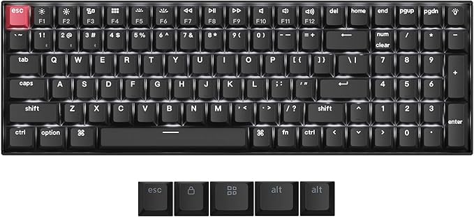 Keychron K4 QMK Wireless Custom Mechanical Keyboard, 96% Layout Bluetooth/2.4G/USB-C Programmable, White Backlit Super Brown Switch NKRO Gaming Keyboard for Mac/Windows/Gamers, Version 3