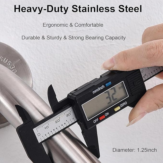 20'' Grab Bars for Bathtub and Shower 2 Pack, 1-1/4'' Diameter Shower Grab Bar for Elderly with Anti-Slip Textured Grip Stainless Steel Bath Handrails