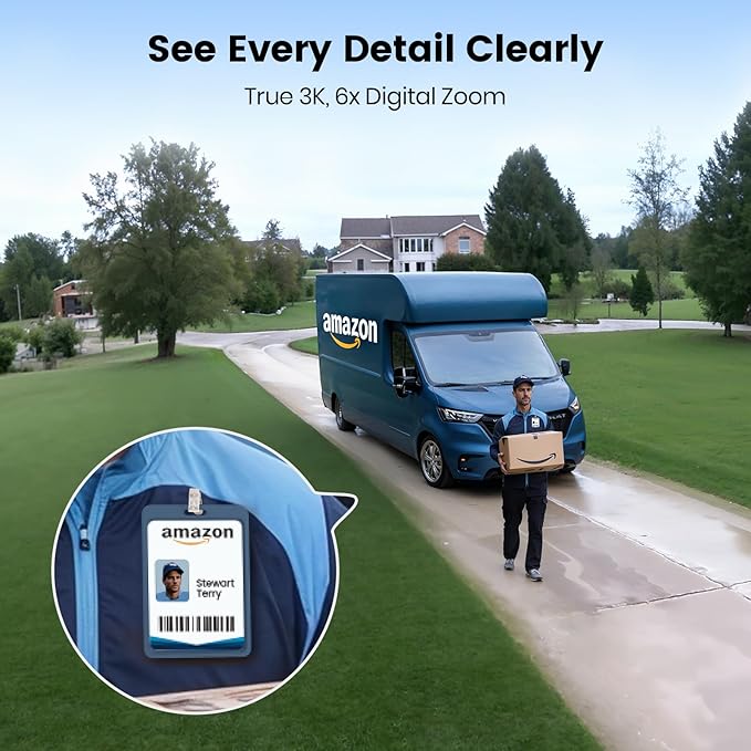 AOSU Solar Security Cameras Wireless Outdoor - 3K 5MP Home Security Camera, 360° Panoramic View, 400-Lumen Floodlight Camera, Color Night Vision, WiFi Cameras, Auto Tracking, AI Human Detection,2 Pack