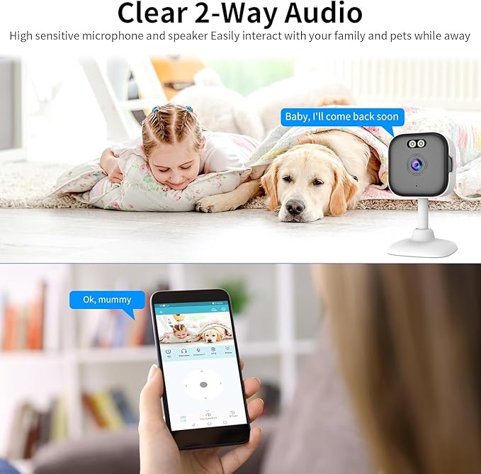 VSTARCAM 5G Indoor Security Camera for Pet Camera, Dual-Band WiFi (2.4GHz/5GHz), 2K UHD Dog Camera w/5× Zoom, Motion Detection, 2-Way Audio, Color Night Vision, Cloud & SD Card Storage, Works w/Alexa