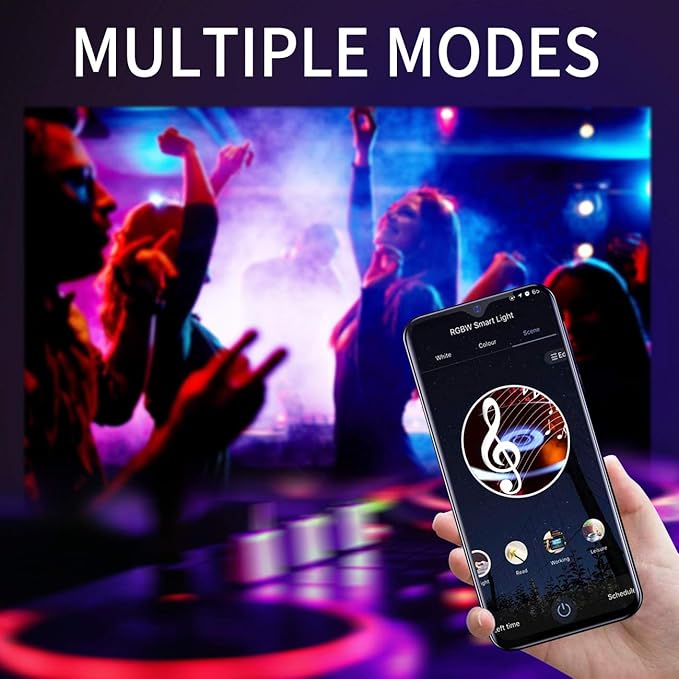 ANWIO 4-Pack Smart Light Bulbs 8.5W (60W Replacement) A19 E26 LED Bulb Work with Alexa, Google Assistant, Smart Life App, Tuya App, Color Changing, No Hub Required