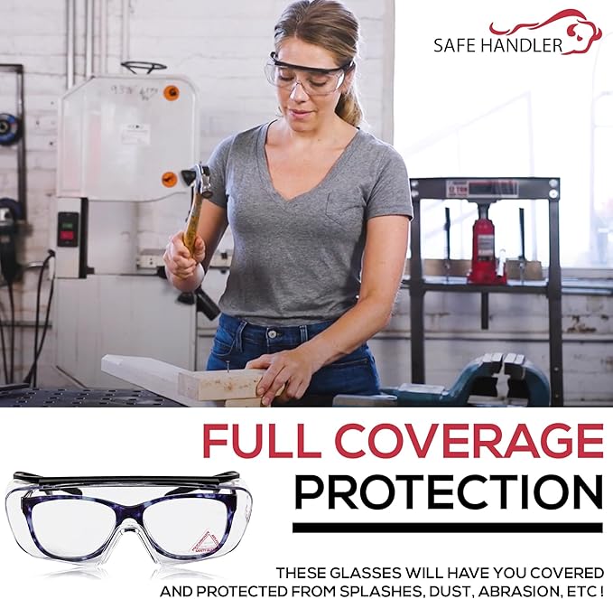 Duarte Premium Over Glasses 3 PAIRS | ANSI Z87.1, Impact Resistant Polycarbonate Lens, UV400, Anti-Fog & Anti-Scratch, Box of 3