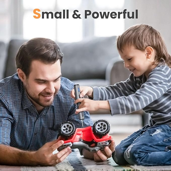 AM ARROWMAX Mini Electric Screwdriver, Precision Screwdriver Set w/ 28 Magnetic Bits, Red Dot, IF Winning Design, Rechargeable Cordless Screwdriver for Phone, Laptop, Watch, RC(SES MINI) Grey