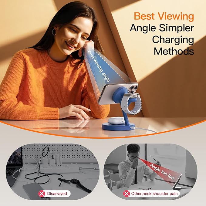2025 3 in 1 Charging Station for Apple iPhone AirPods Watch with Mag-Safe Charger Wireless Charger Stand for iPhone 1716 15 14 13 12 Series AirPods iWatch Series - Gifts for Wife & Husband